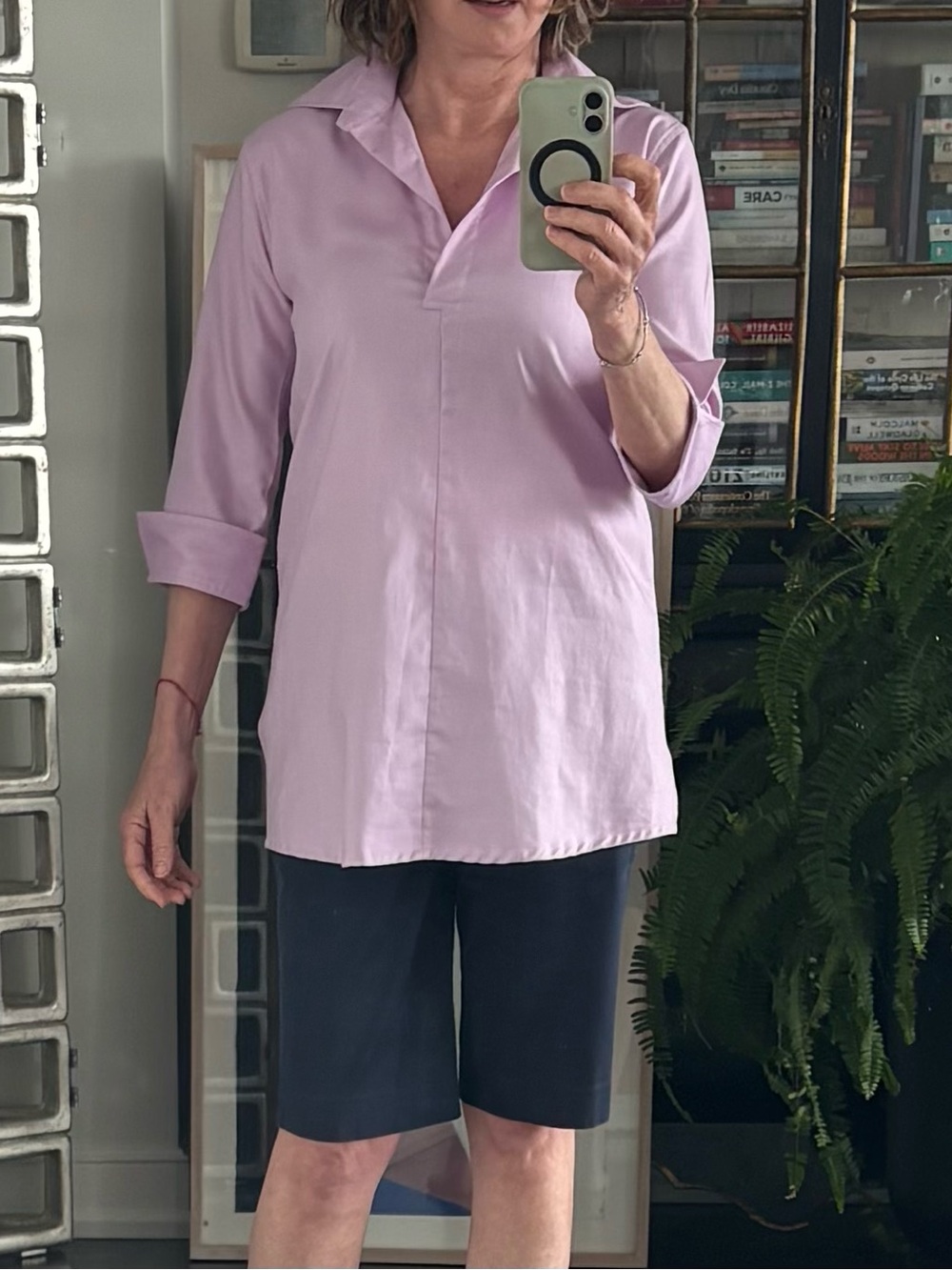 ANN MASHBURN Lilac Popover Blouse